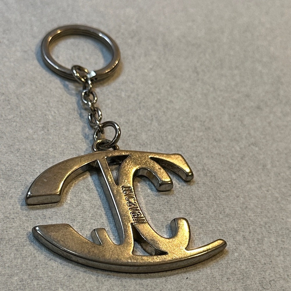 Just Cavalli Silver Logo Keychain